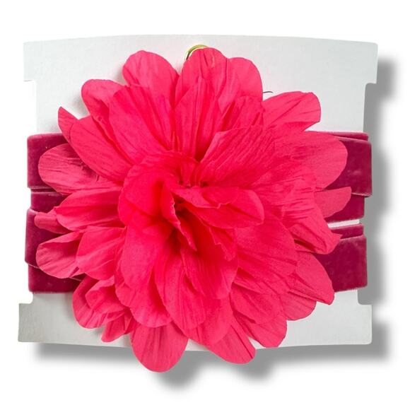 Free People Melody Flower Choker in Fuchsia Pink Spring Statement Whimsical NEW - Picture 4 of 9